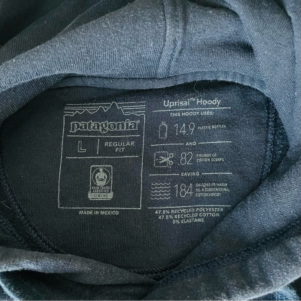 Patagonia Bear Uprisal Hoody Mens Navy Blue Size L - Picture 3 of 5